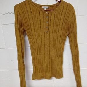 Mustard Yellow Ribbed Sweater